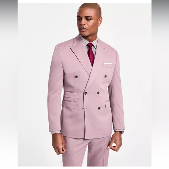 Men's Pink/Mauve 3 Piece Double-Breasted SuitVest: SMPants: 32X30Jacket: 36S